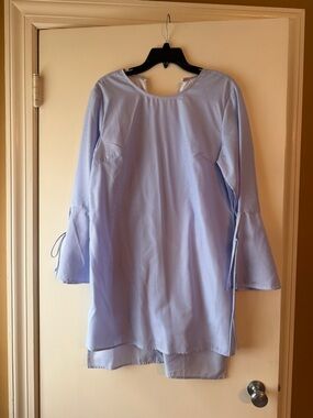 Lucca Light Blue & White Pinstripe Dress